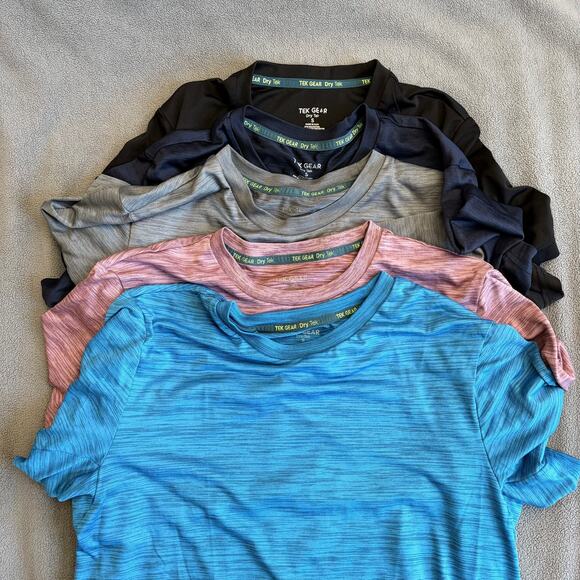 tek gear Other - TEK GEAR Dry Tek Performance 5 Shirts Small Lot Blue Red Gray Black Running 5pc